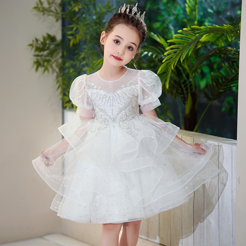儿童女钢琴演出礼服萱微妮夏季新款连衣裙中大童洋气蓬蓬纱公主