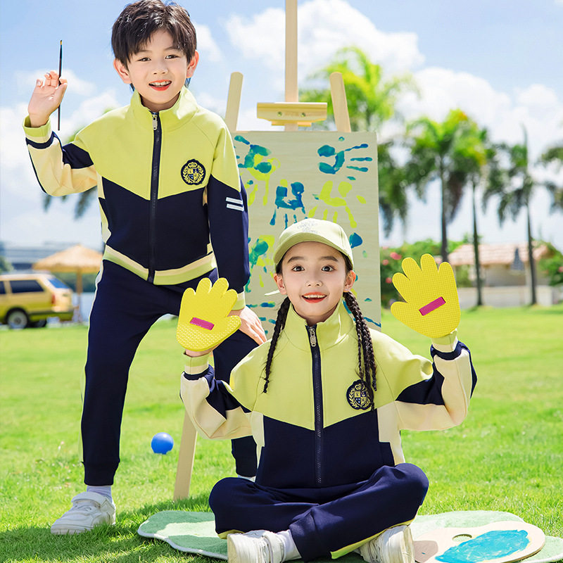 英伦风幼儿园园服春秋装三件套新款儿童棒球服运动班服小学生校服