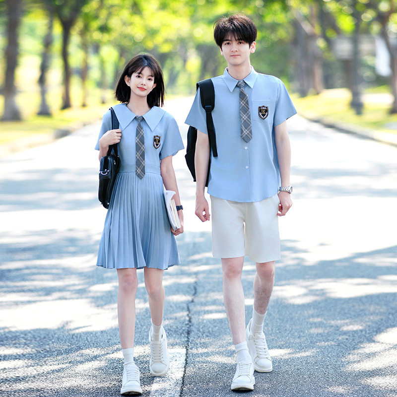 六一班服套装学院风连衣裙夏季衬衫初高中生毕业照校服合唱演出服