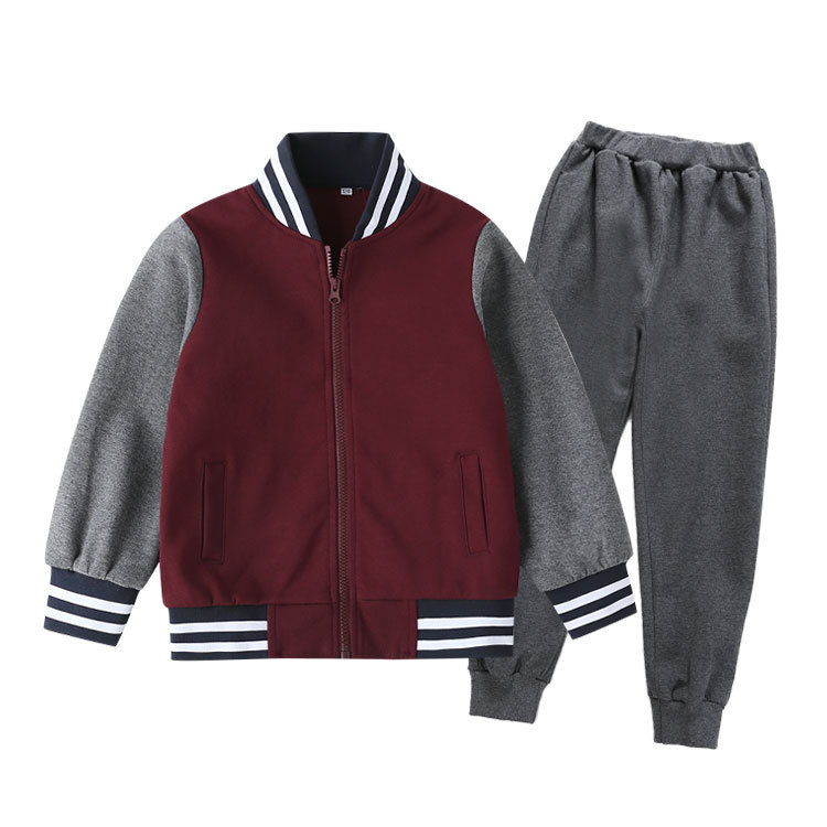 斯踏迪 校服中小学校服春秋款小学生校服运动枣红色拉链班服套装