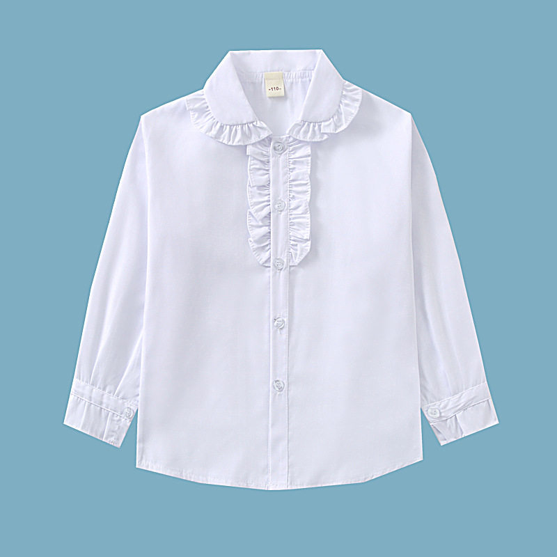 儿童衬衫 女童白衬衫 校服白衬衣 走秀表演 抗起皱不缩水表演大合