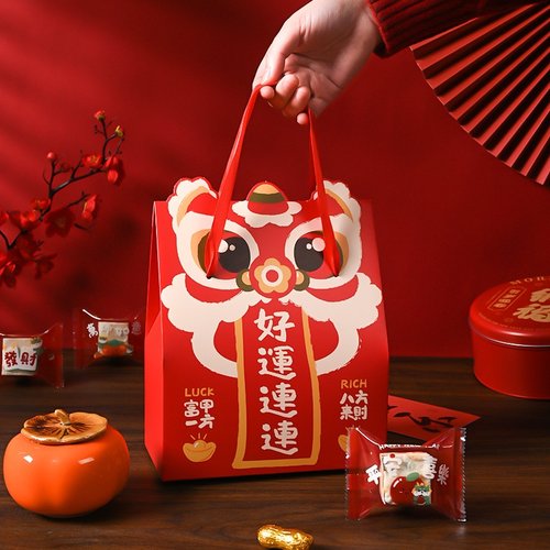 新年雪花酥包装盒蛇年喜庆烘焙糖果空纸盒糯米船牛轧糖伴手礼盒