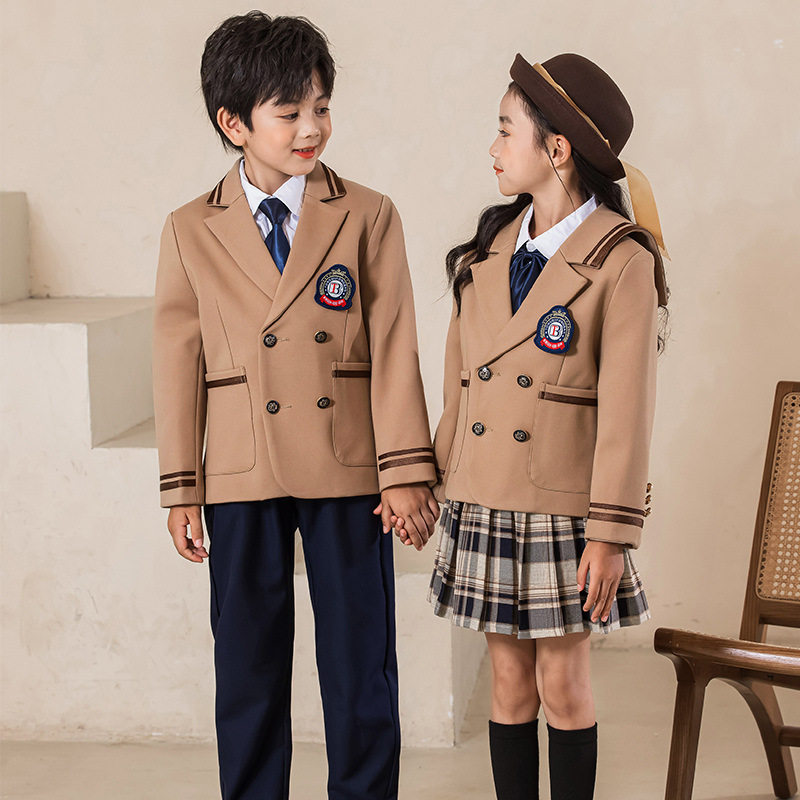 演出表演中小学生班服西服四件套英伦学院风校服春秋季幼儿园园服