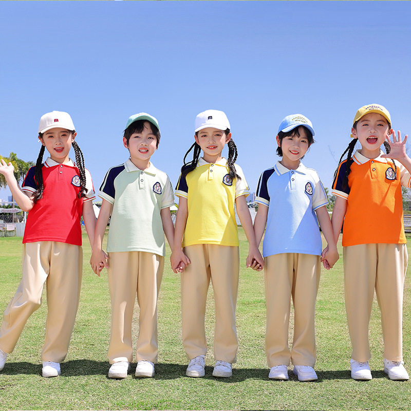 中小学生校服大班毕业服装儿童POLO衫运动套装幼儿园园服夏季班服