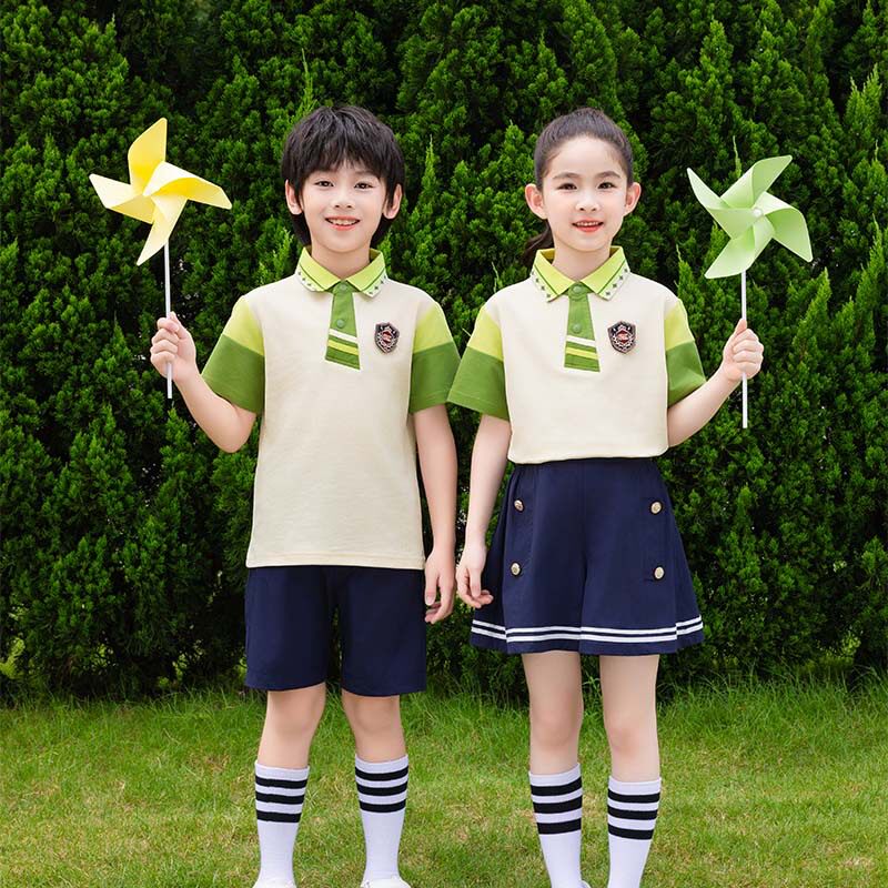 校服套装夏季短袖小学生运动会表演服连帽毕业照男女款园服班服