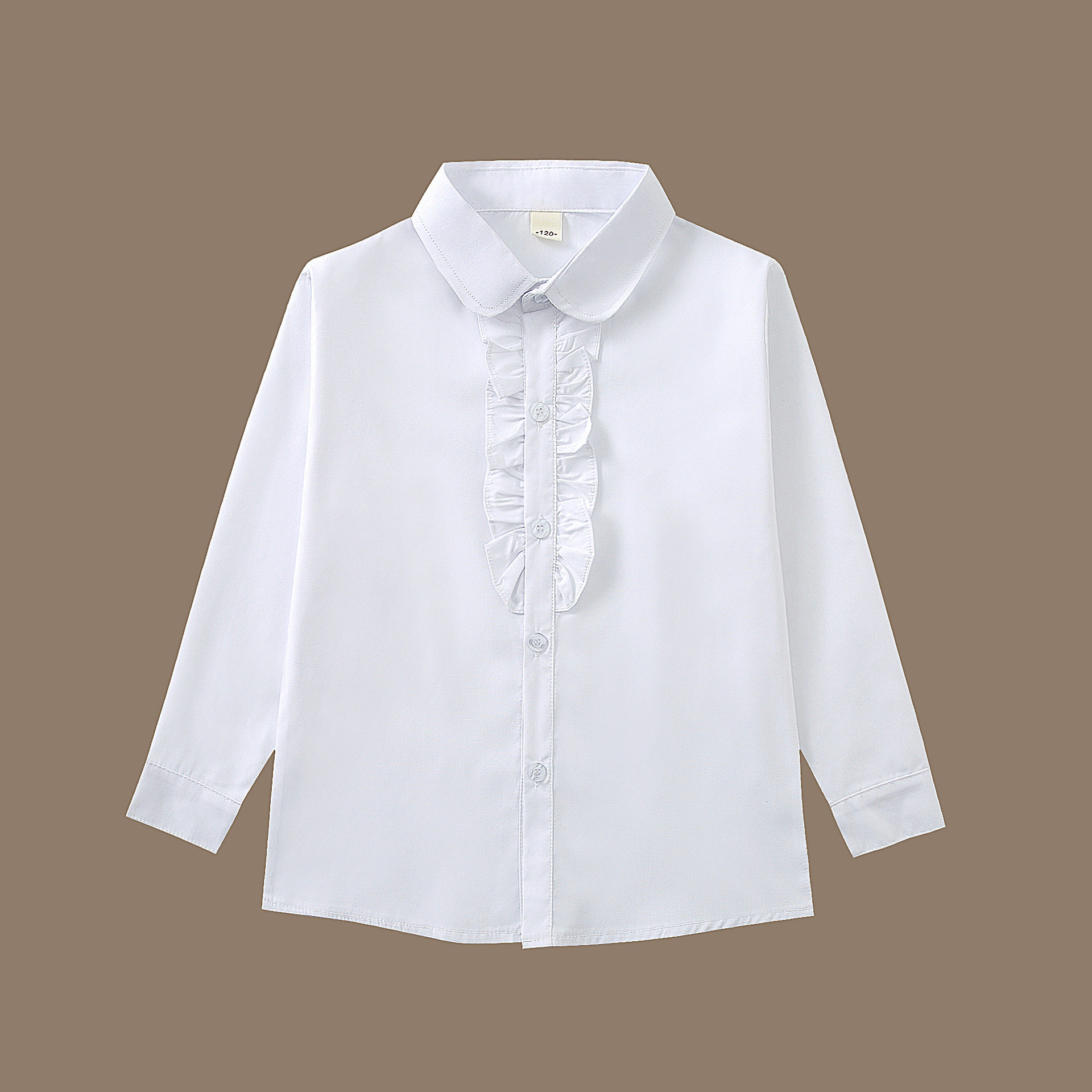 女童白衬衫 儿童衬衫 校服白衬衣不缩水 抗起皱 演出服