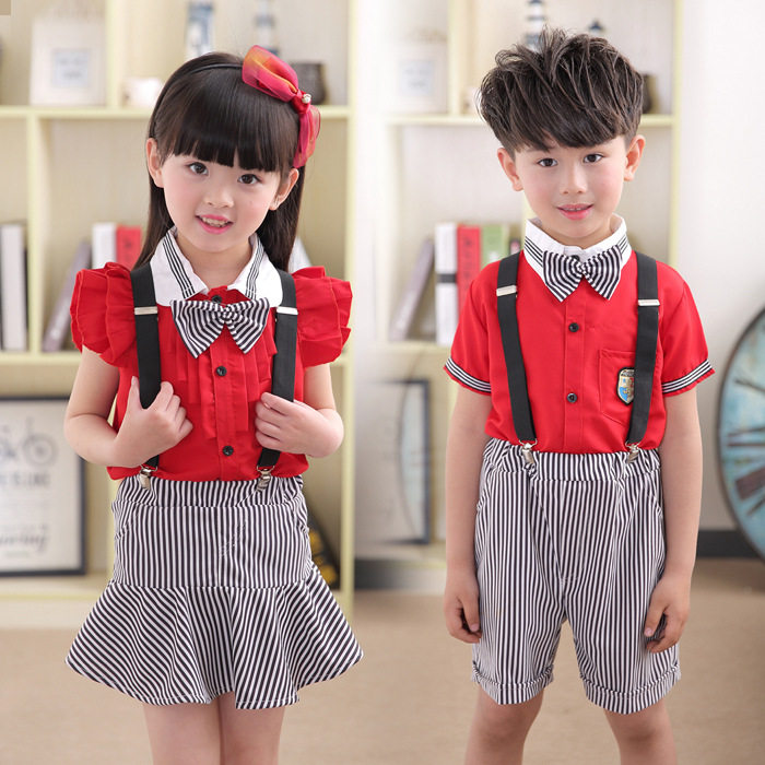 儿童演出服合唱服少儿表演服男女童背带裤幼儿园服主持人礼服批发
