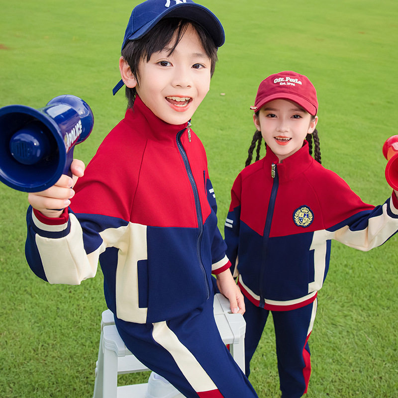 英伦风幼儿园园服春秋装三件套新款儿童棒球服运动班服小学生校服