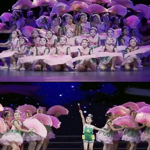 六一儿童纱裙表演服女童蓬蓬裙舞蹈小荷风采我为祖国画朵花演出服