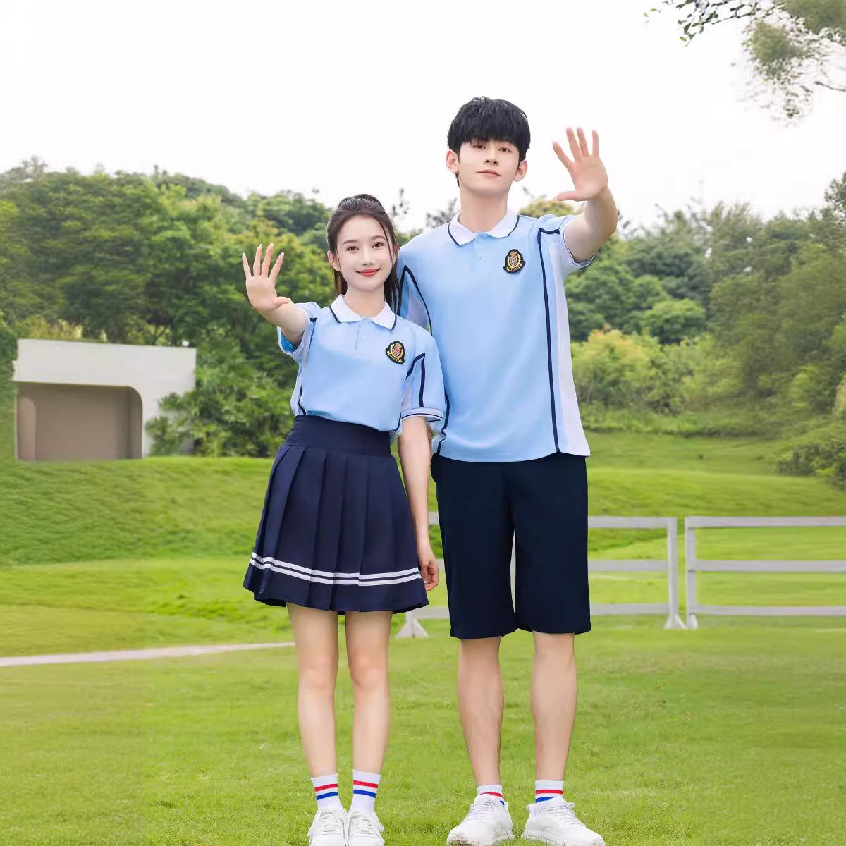小学初中毕业班服学院风校服套装夏季纯棉运动会合唱服装