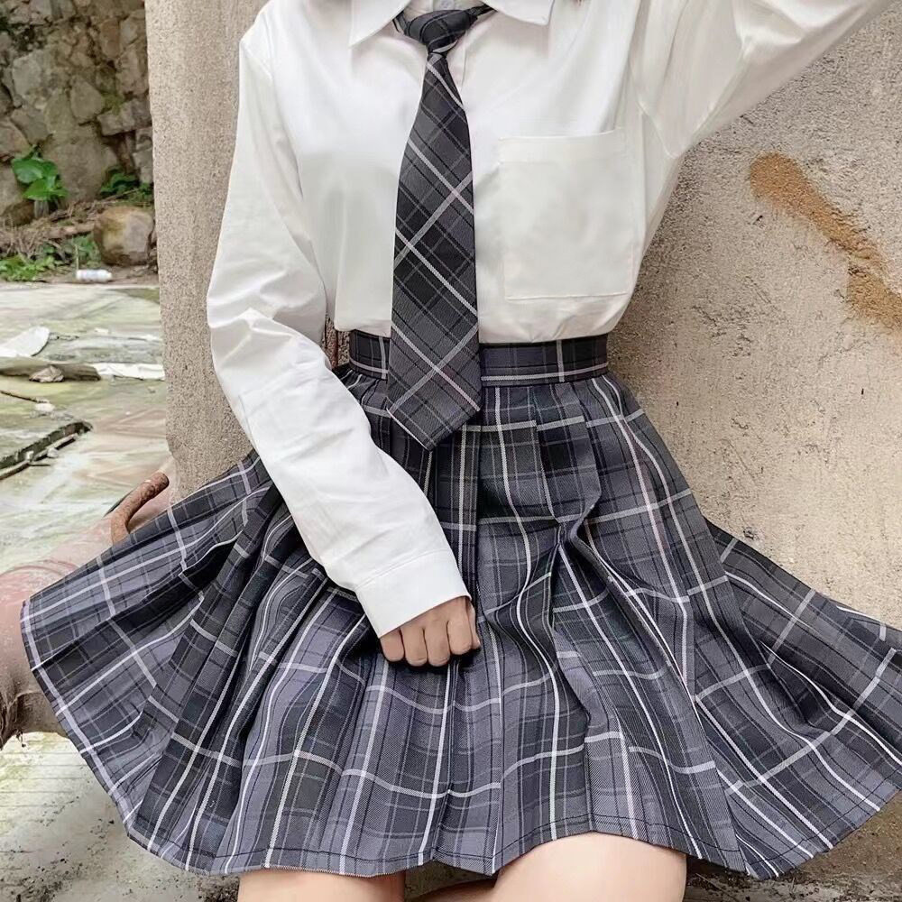 jk制服裙正版全套套装夏季日系学院风衬衫格裙小学生校服百褶裙女
