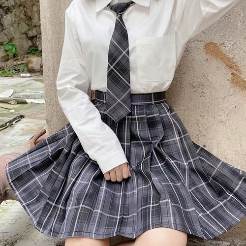 jk制服裙正版全套套装夏季日系学院风衬衫格裙小学生校服百褶裙女