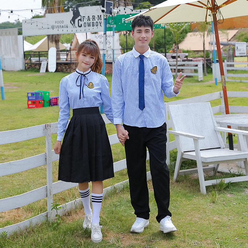 中学生校服jk制服 学院风衬衫小学生套装 毕业班服团体表演服批发