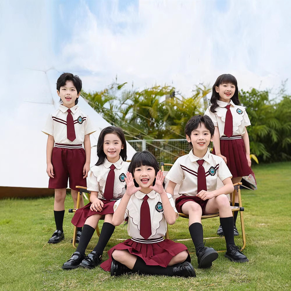 小学生校服套装夏季短袖英伦风幼儿园园服儿童运动会演出班服六一