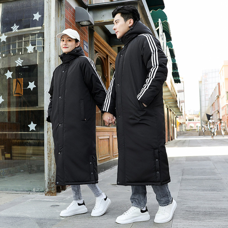 冬季初中学生校服过膝棉大衣体育学院外套加绒加厚棉服高中生班服