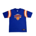 Blue Knicks Embroidered Patchwork Sleeve T-Shirt
