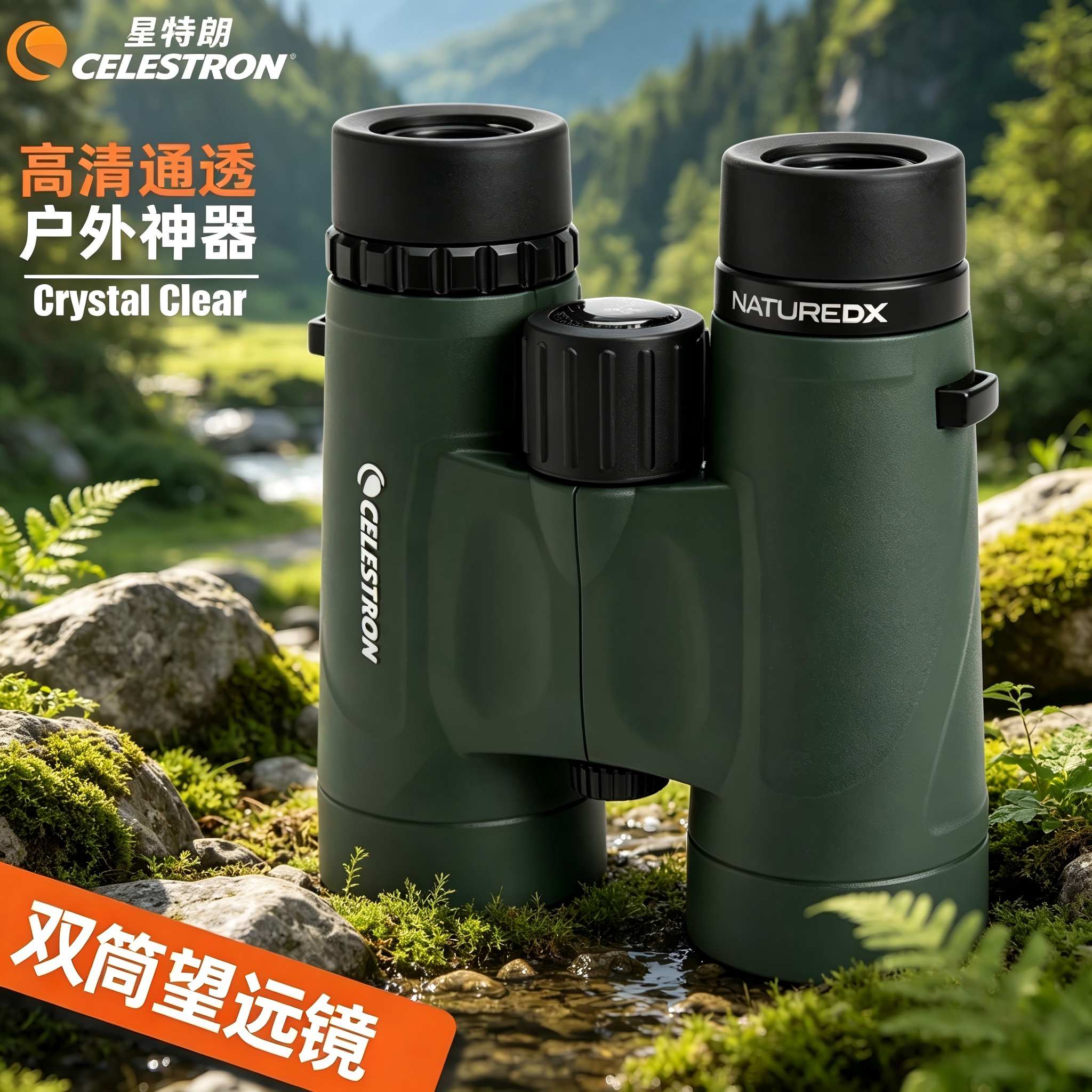 美国星特朗双筒望远镜自然DX 10x42 高清高倍 微光夜视 充氮防水