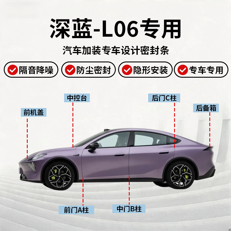 适配深蓝L06全车密封条隔音降噪防尘防水深蓝L06车用密封条静音条