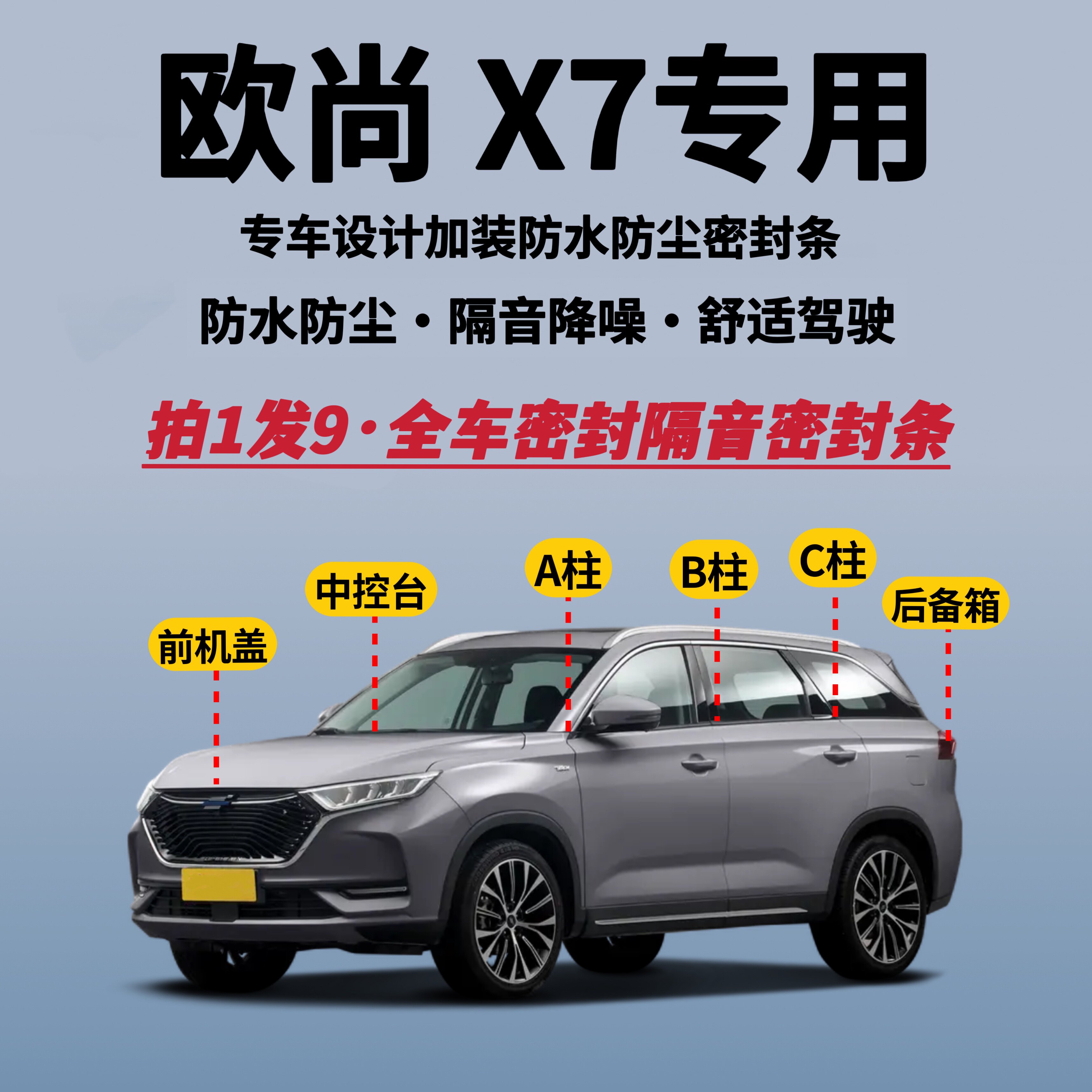 长安欧尚X7全车密封条隔音降噪
