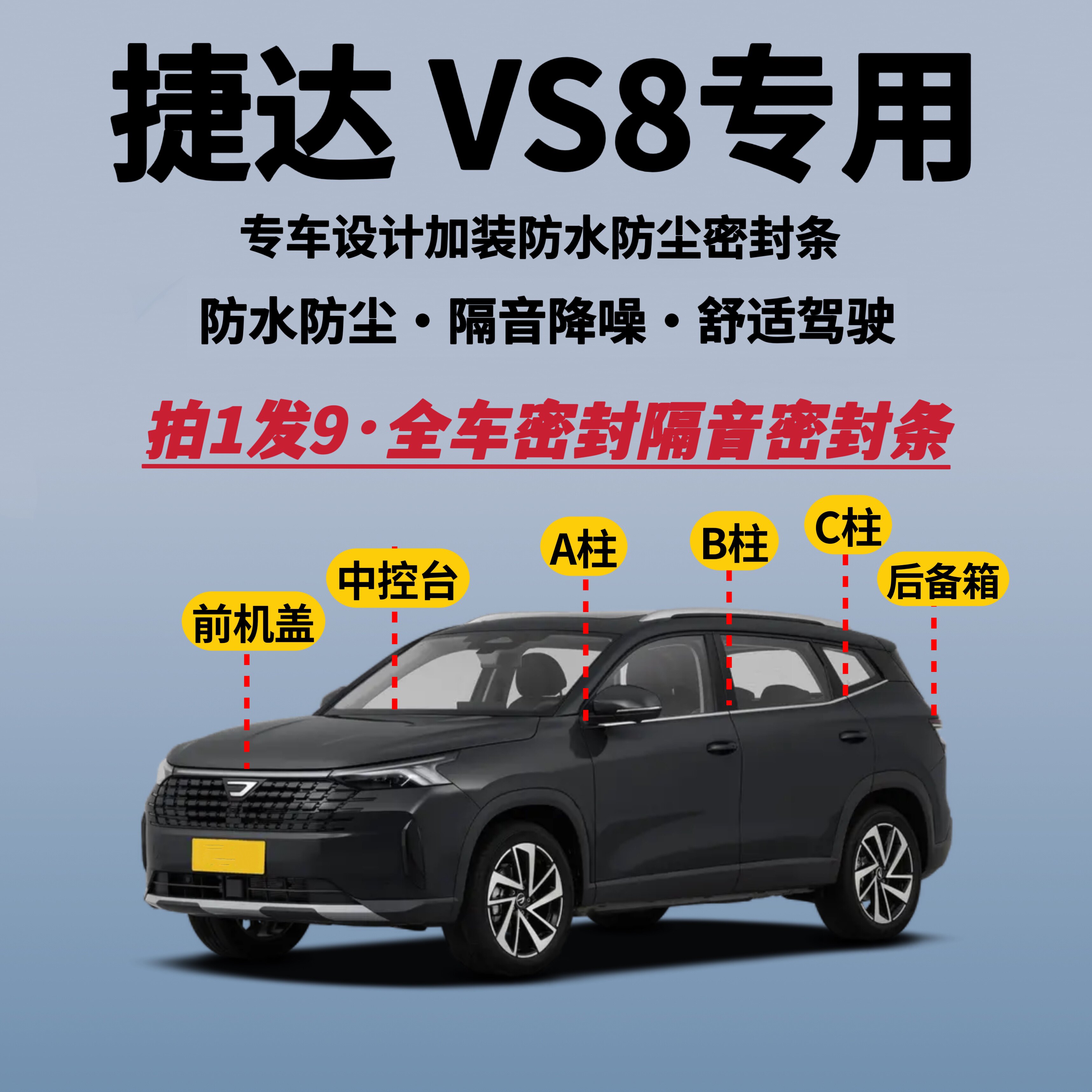 捷达VS8专用全车密封条隔音降噪