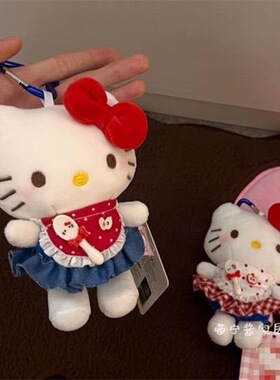 可爱Kitty包包挂件挂饰红苹果KT猫玩偶公仔女生礼物钥匙扣