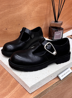 厚底学院风黑色百搭玛丽珍单鞋女2026春新款简约气质金属扣小皮鞋