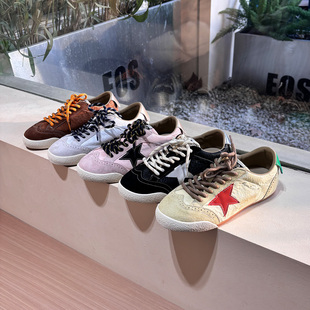 EOS复古风磨砂皮德训鞋女春季休闲系带板鞋平底鞋