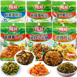 隆邦榨菜油炒小尖椒芥丝脆豇豆麻辣海带丝萝卜干下饭菜开味小咸菜