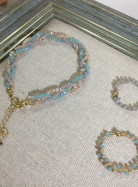 格物编制米珠《乖巧配色》度假彩色米珠手链女戒圈串珠闺蜜小礼物