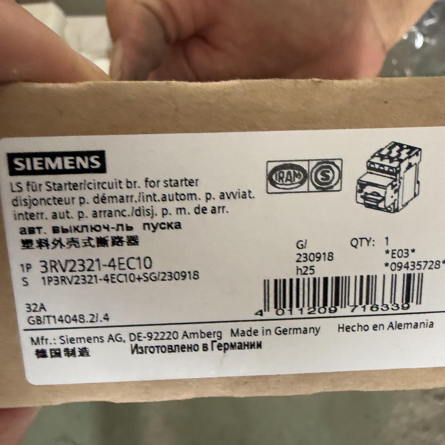 3RV2321-4EC10西门子断路器