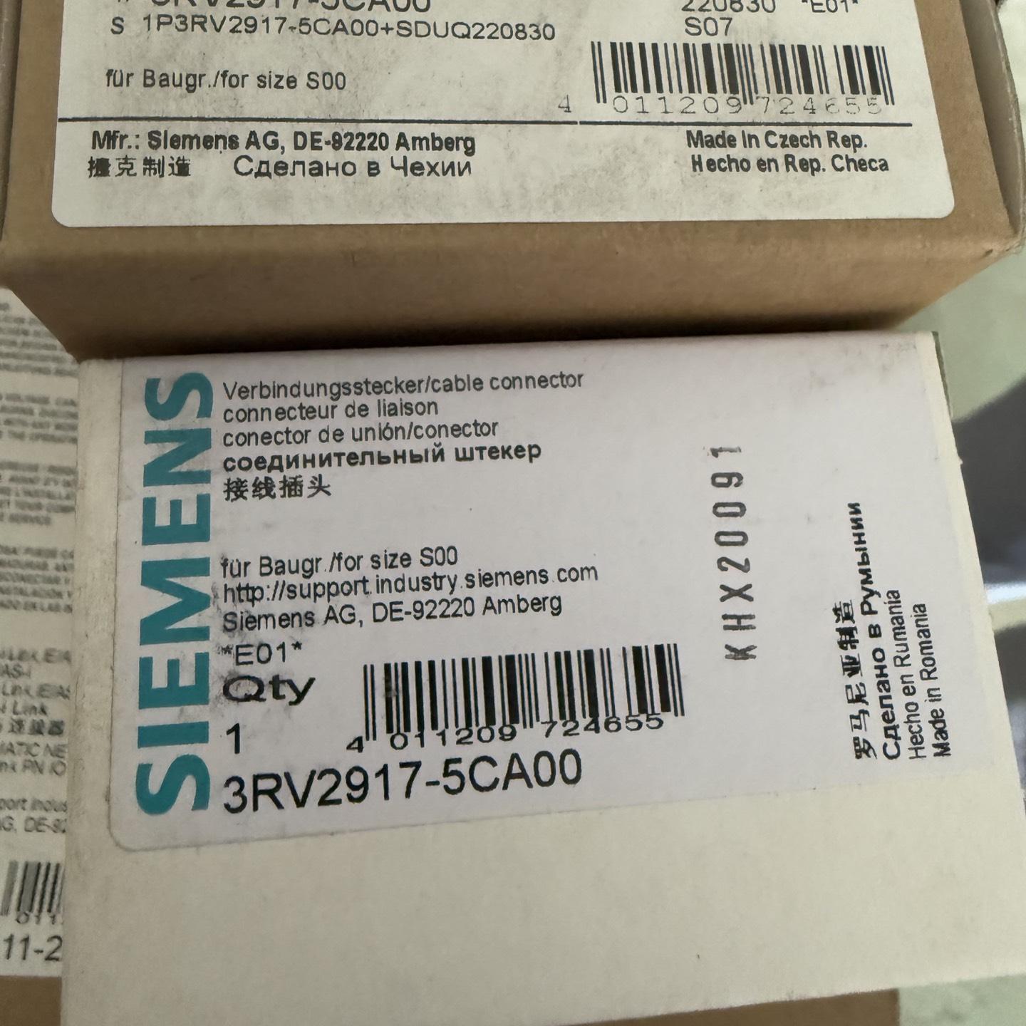 3RV2917-5CA00西门子接线插头