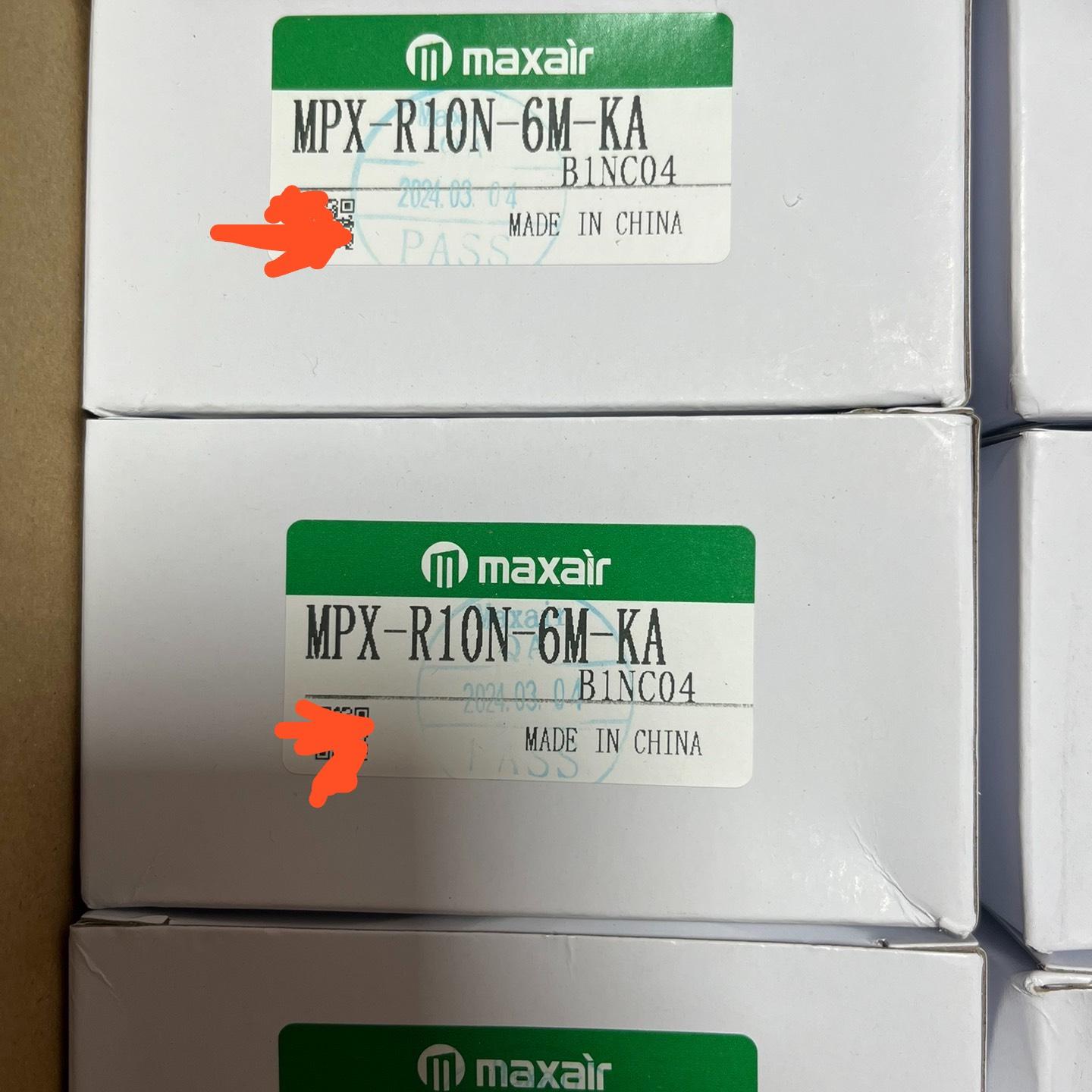 全新进口MAXAIR压力开关MPX-R10N-6M-KA原装