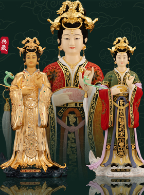 铜中式客厅泰山奶奶碧霞元君神像