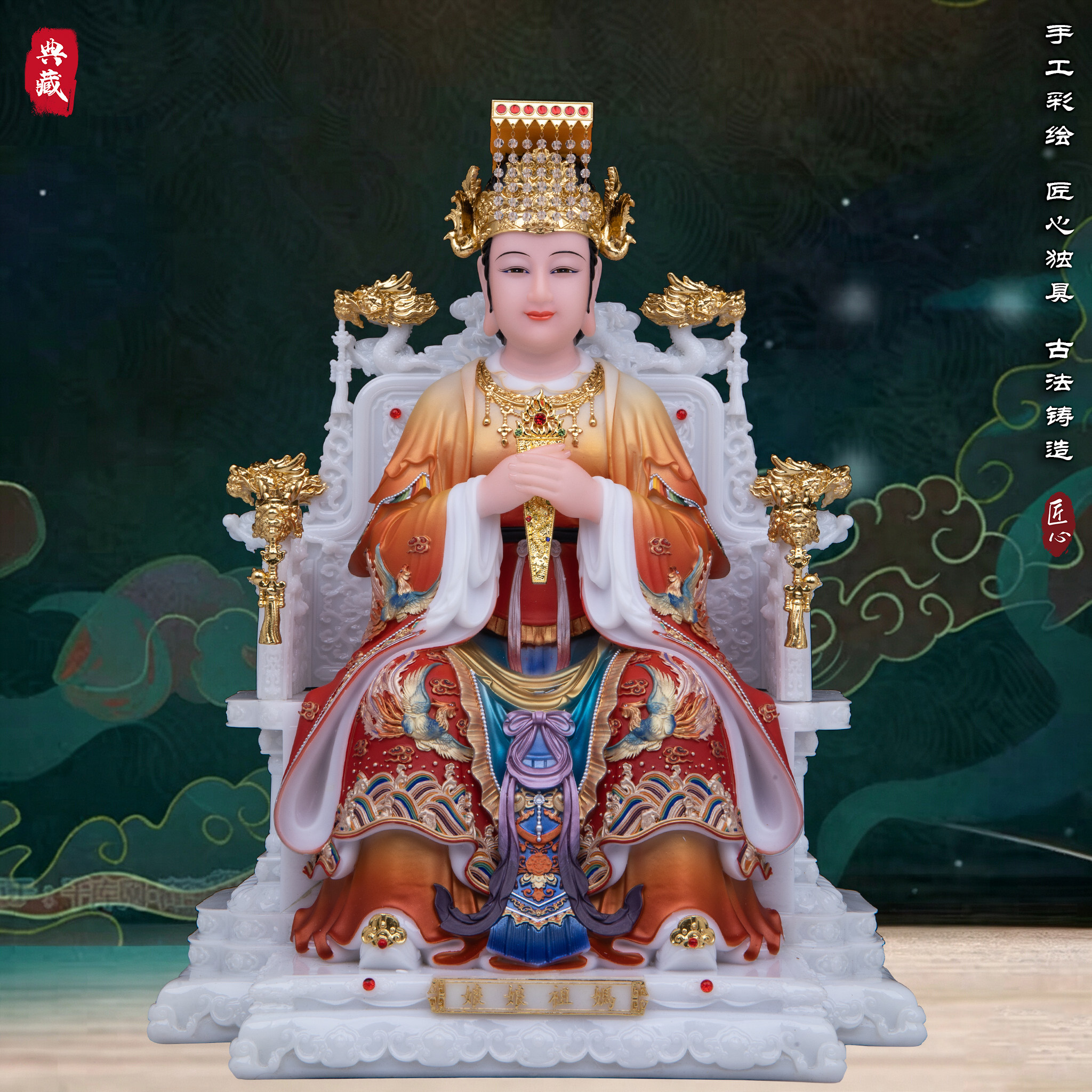妈祖神像汉白玉湄洲妈祖娘娘神像