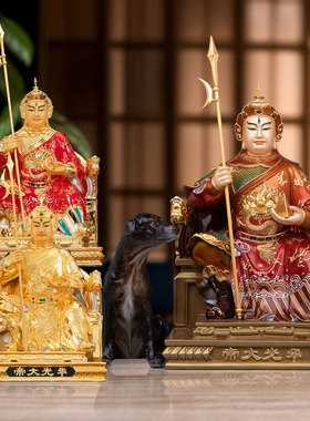 纯铜彩绘华光大帝神像马王爷马天君马元帅火神家用供奉摆件