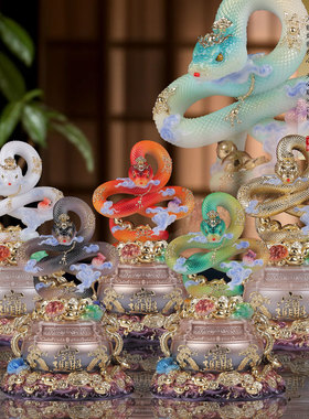 聚宝盆蟒蛇像像真身摆件