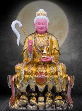 树脂客厅玄关黎山老母神像摆件