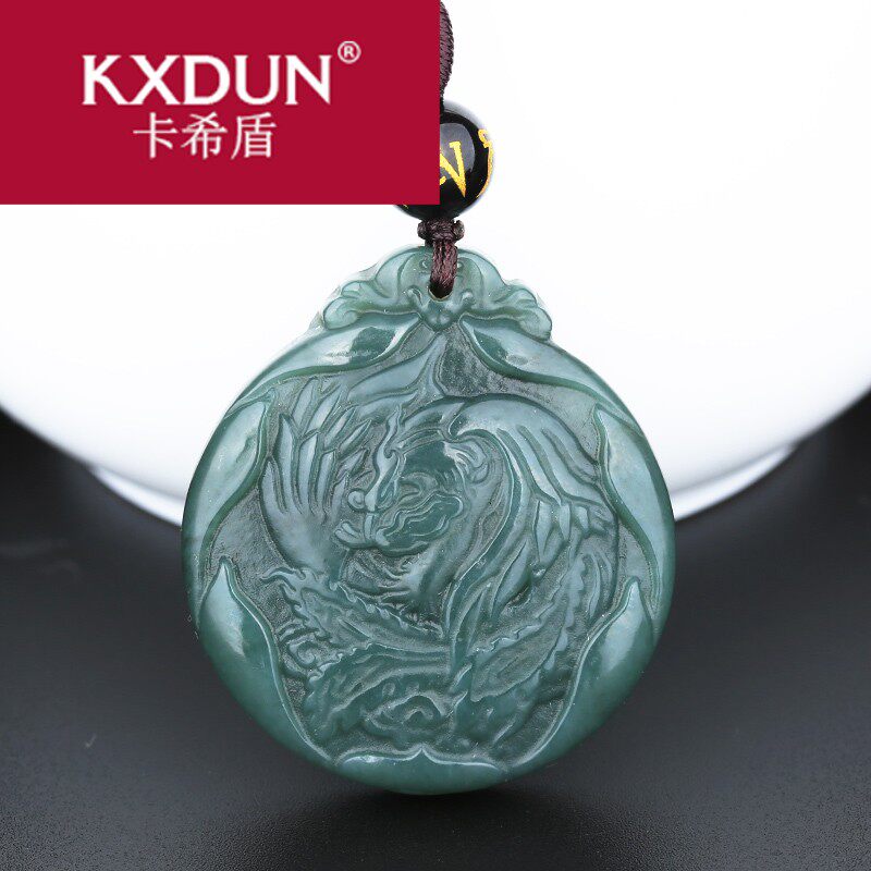 KXDUN/卡希盾吉祥物丹凤兰芝玄武衔芝吊坠黑曜石开运项链坠gs0430