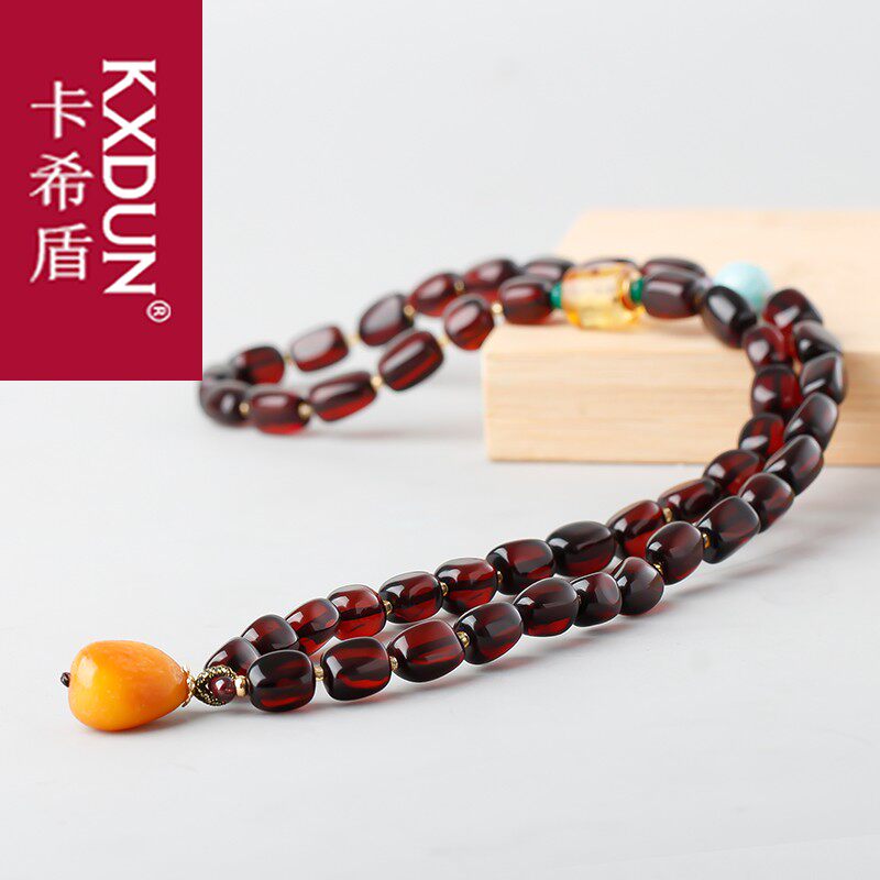 KXDUN琥珀血珀随型多圈手串男女款天然蜜蜡原石正品转运珠gs0826
