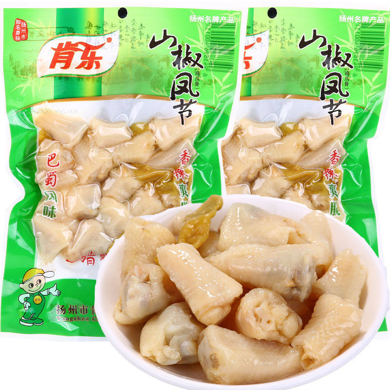 肯乐180克野山椒凤节泡椒爪扬州特色独立包装休闲小吃