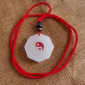 天然白玉八卦开运王挂件吉祥物玉坠五行八卦