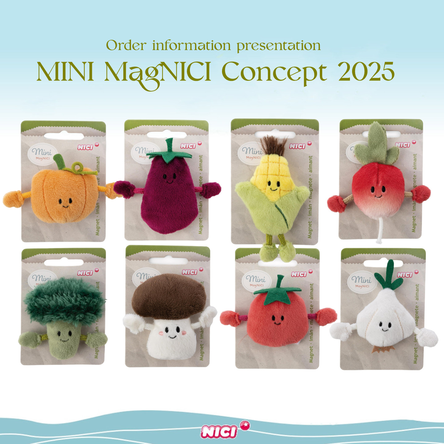 德国NICI专柜正品水果蔬菜卡通可爱毛绒玩具仿真公仔磁铁冰箱贴