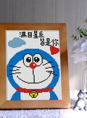 哆啦A梦十字绣动漫卡通2025新款线绣小幅卧室简单手工自己绣小件