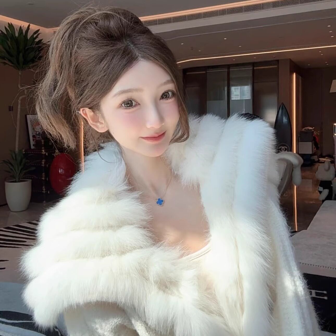 2025新款【白月光】狐狸毛针织车条海军领短款外套网红爆款女
