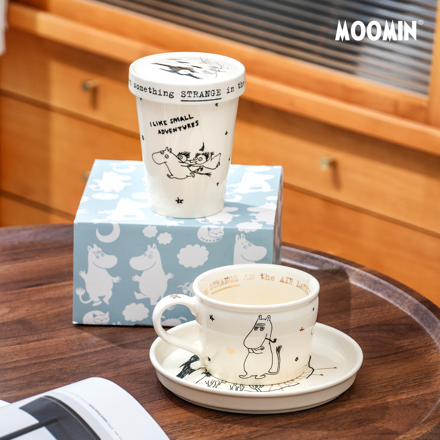 姆明咖啡杯套装家用复古描金陶瓷