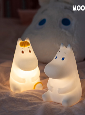 Moomin官方 姆明小夜灯硬质拍拍灯节能阅读床头电池台灯 正品包邮