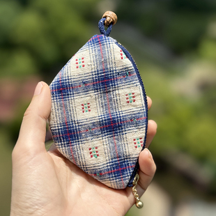 手工布艺钥匙包钥匙扣车用挂件核桃钥匙套 枫外手作 女生精致礼物