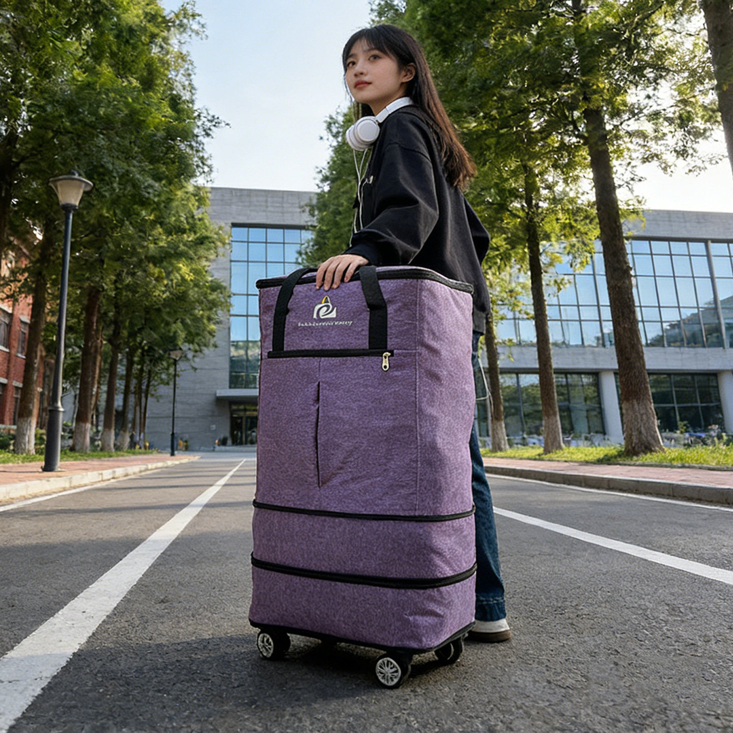 行李包万向轮超大容量学生住校托运旅行包带轮子行李袋被子收纳包