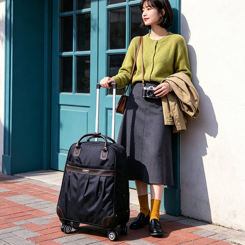 牛津布万向轮大容量登机拉杆包