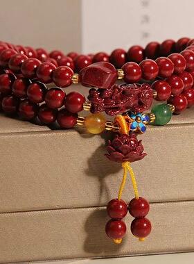 朱砂手串女款三圈貔貅